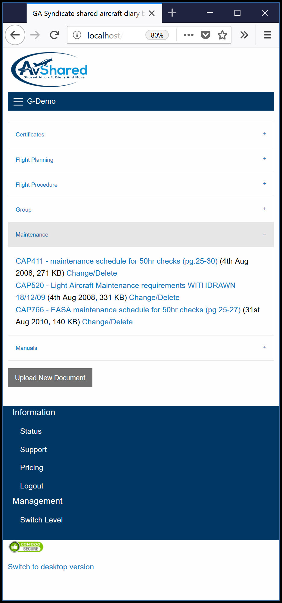 Documents display on smartphone